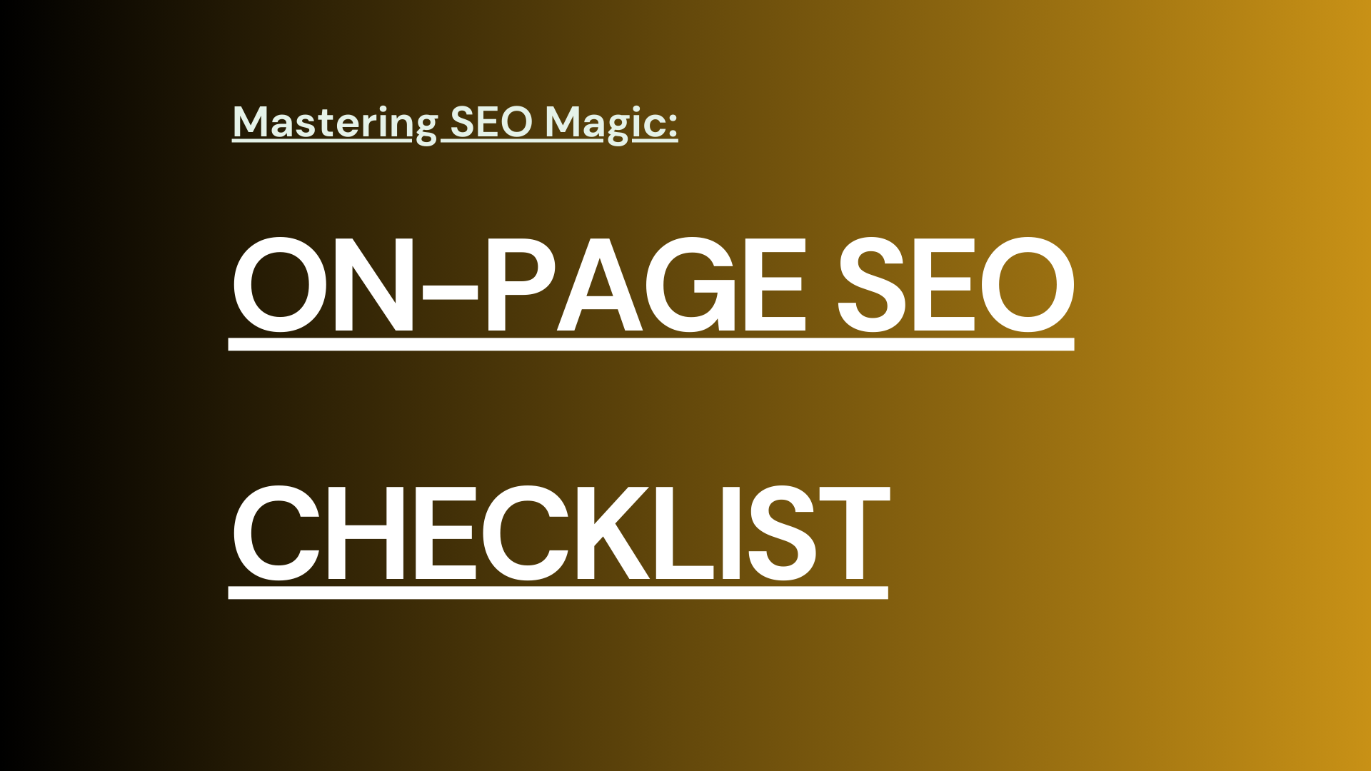 On-Page SEO Checklist